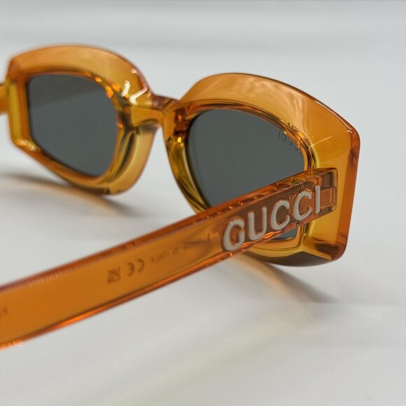NEW GUCCI SUNGLASSES GG1719S 005 ORANGE GRAY EYEWEAR - Picture 6 of 10